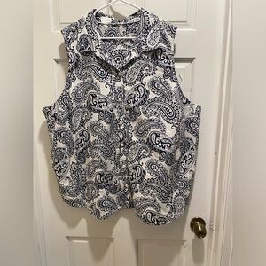Paisley Print Sleeveless Blouse